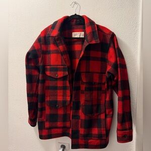 Vintage Filson Red and Black Plaid Shirt Jacket
